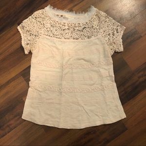 Light Pink Lace Detail Tee